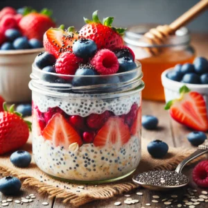 Overnight Oats with Chia Seeds and Berries